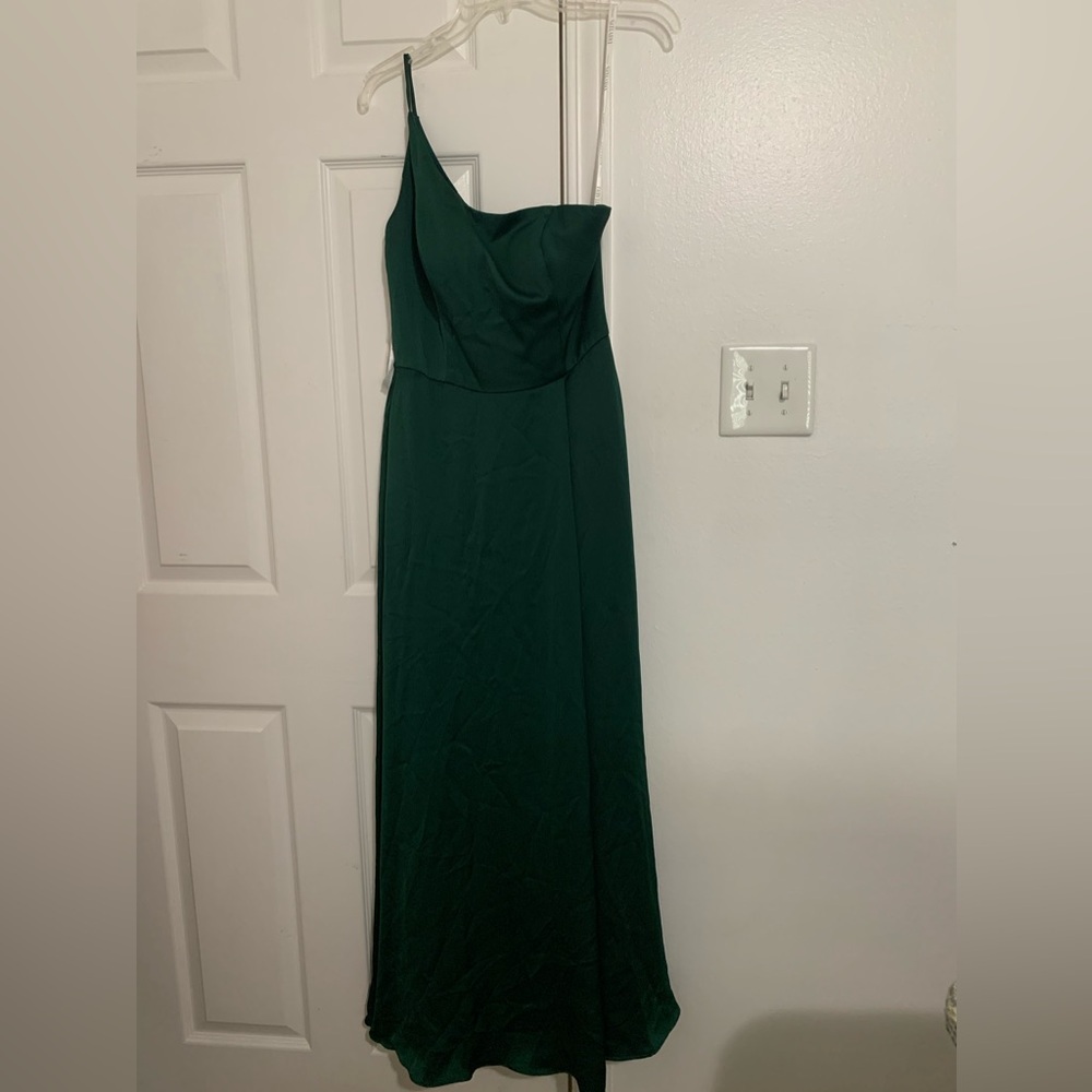 Green One Shoulder Formal Dress